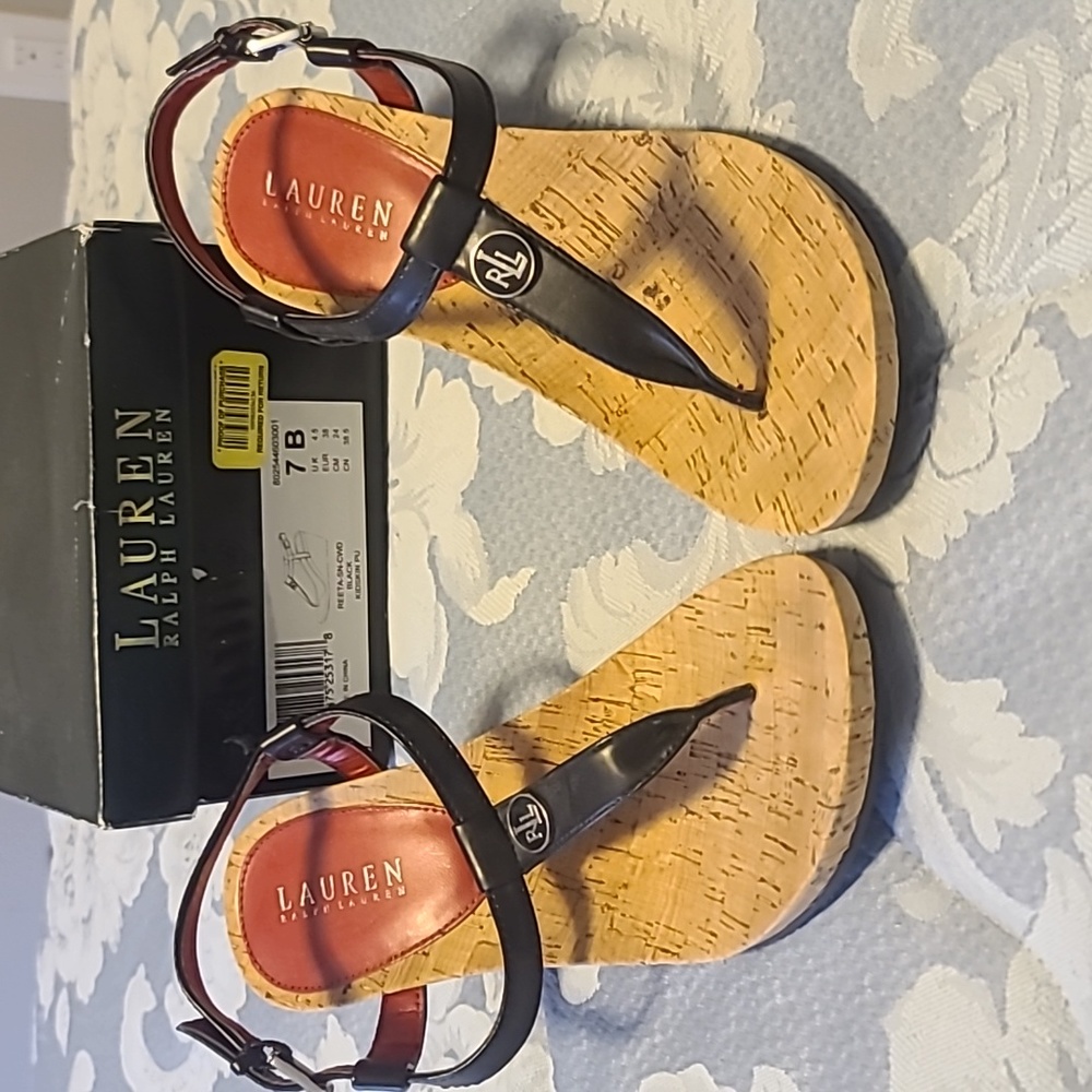 Ralph Lauren black sandals Size 7